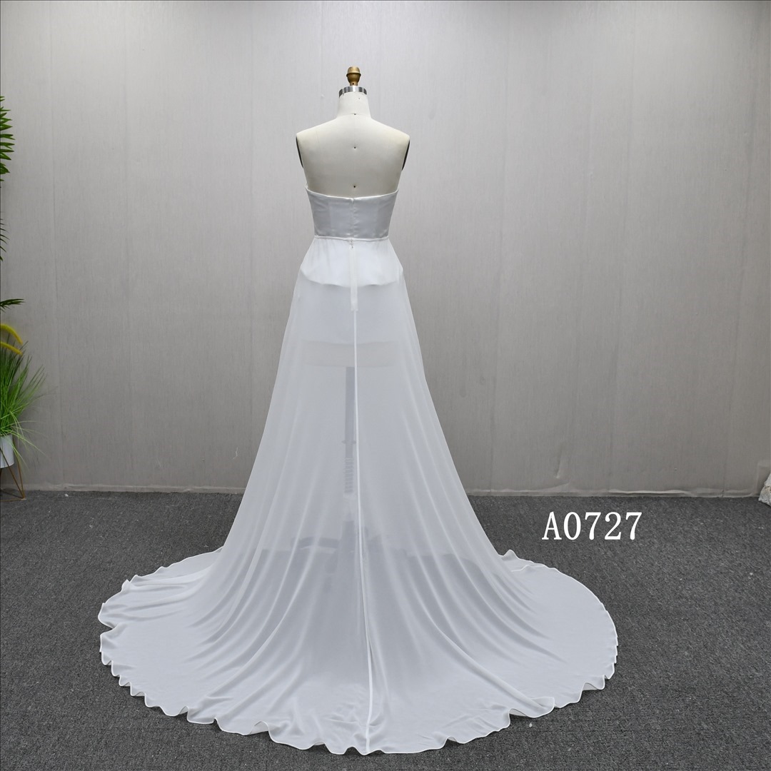 New Design Popular Fashion 3 Piece Chiffon Skirt Hot Selling Wedding Dress