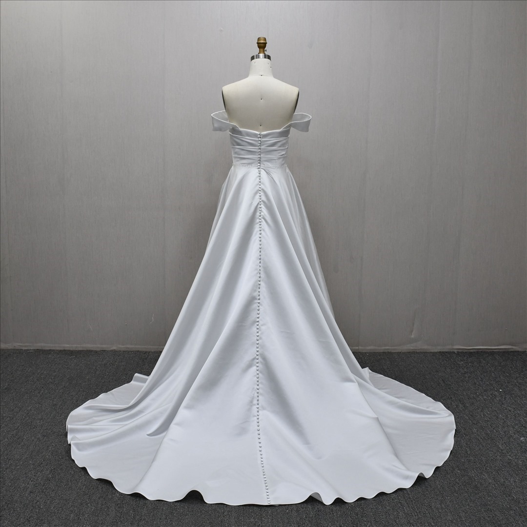 2025 Ivory Pleat High Waist Hot-selling A-line Gentle High Quality Wedding Dress