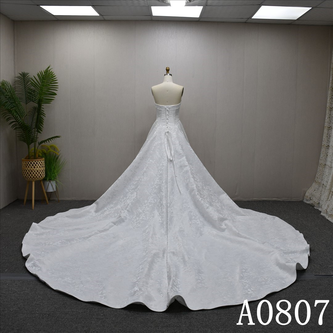 2025 Elegant Satin A-line Skirt Church Train Hot Sale Wedding Dress