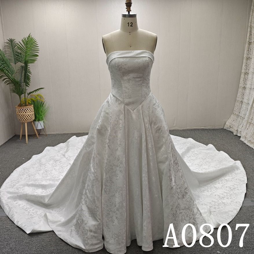 2025 Elegant Satin A-line Skirt Church Train Hot Sale Wedding Dress