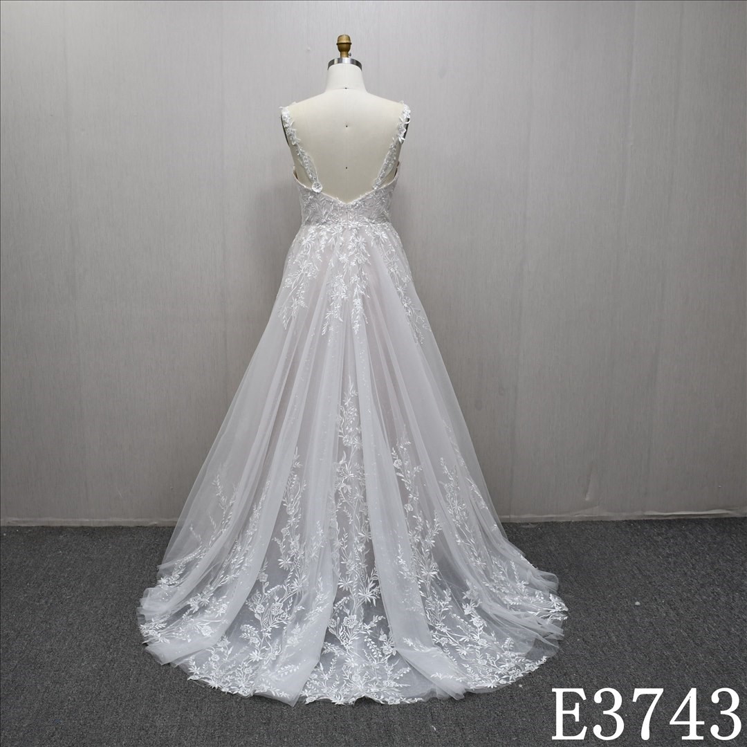 2025 Ivory, nude and pink elegant V-neck A-line dress high quality fashion
