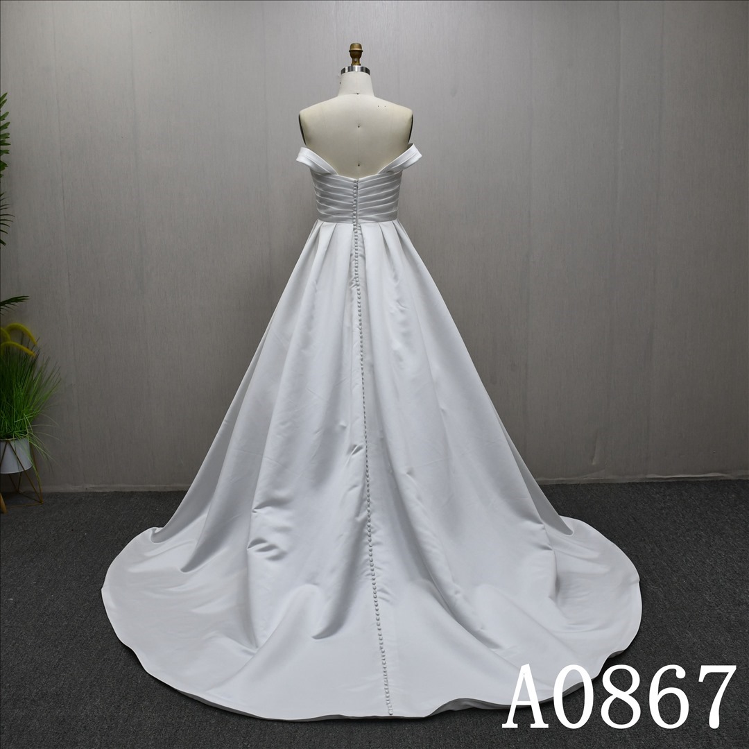 Sweetheart neckline simple design ivory evening dress wedding dress hot sale exquisite