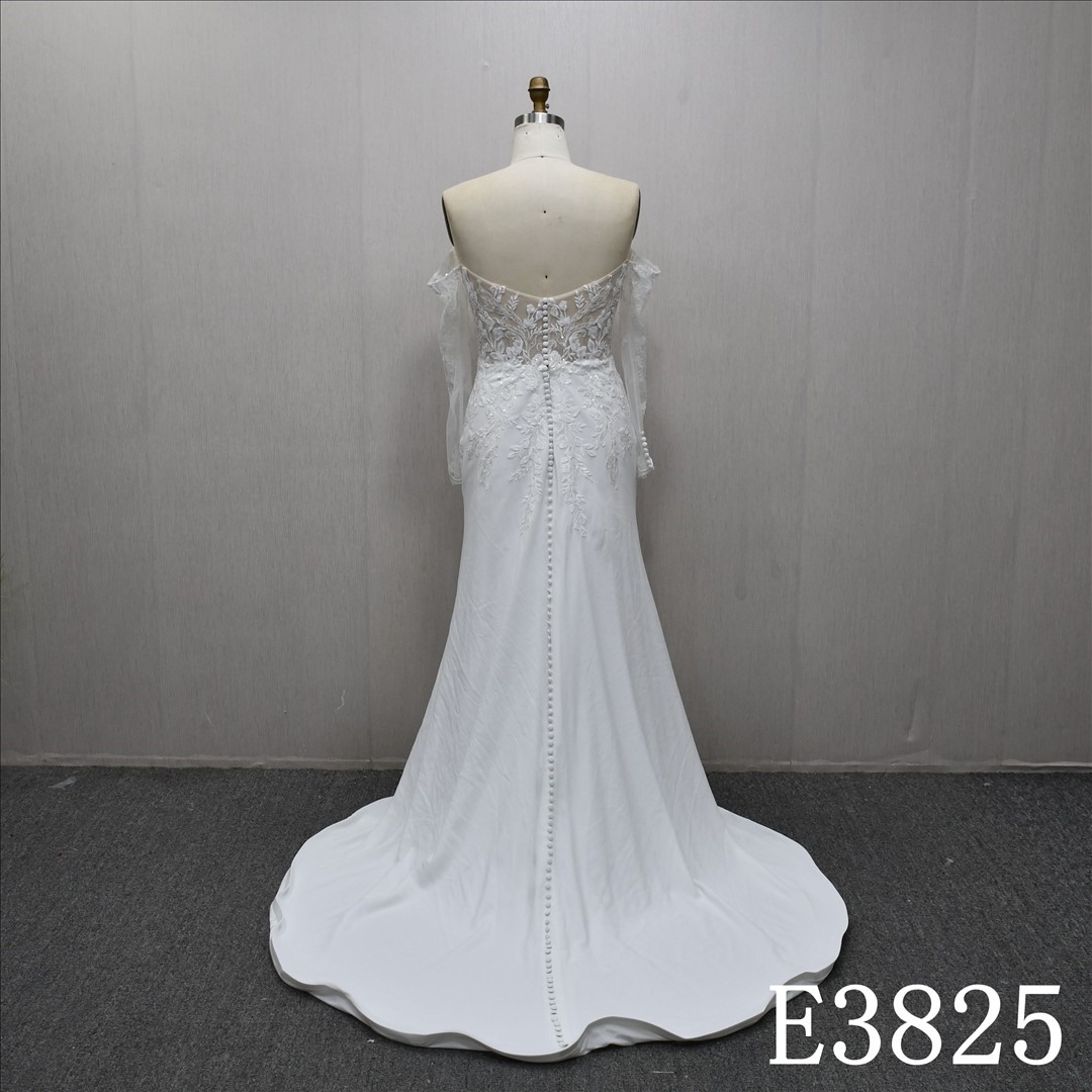 Hot selling mermaid skirt unique design evening dress with lace and back zipper button