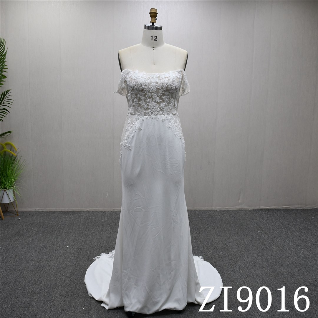 Fashionable Off-Sleeves Mermaid High-Quality Trendy Wedding Dresses and Evening Gowns