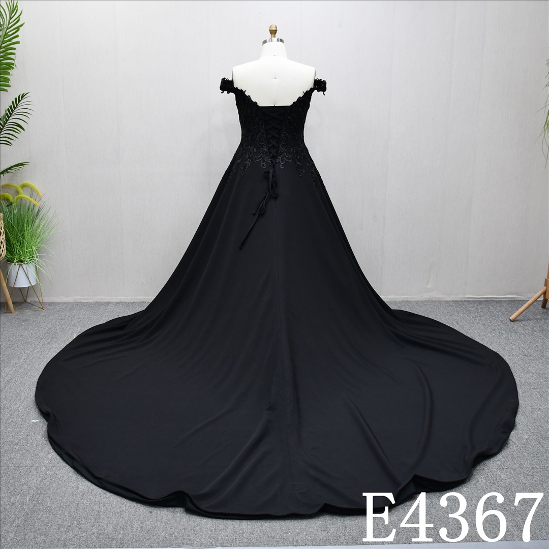 This Chiffon Satin A-line V Neckline dress features a simple design with Lace flower