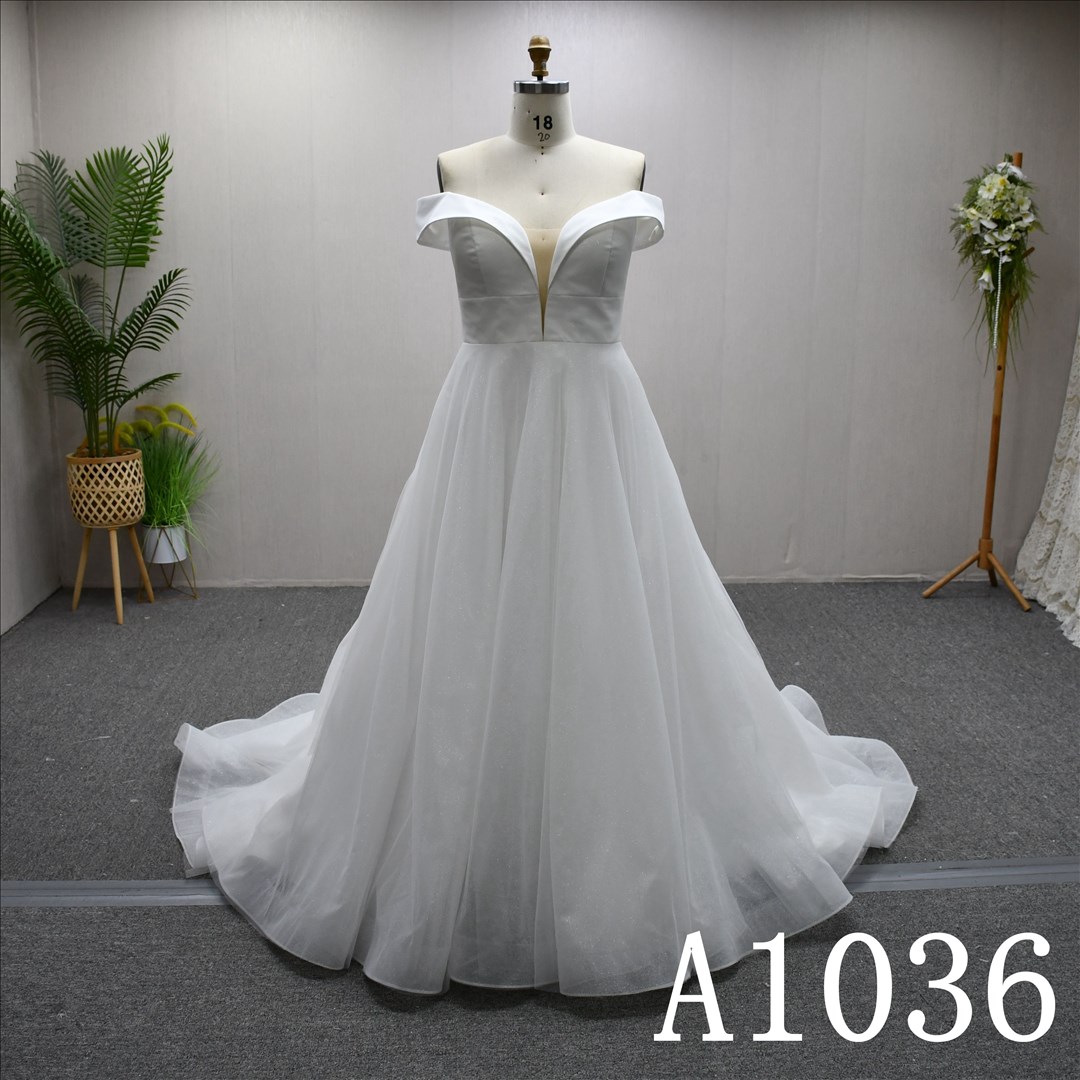 A-Line Off Shoulder dress features a simple design with Lace Flower