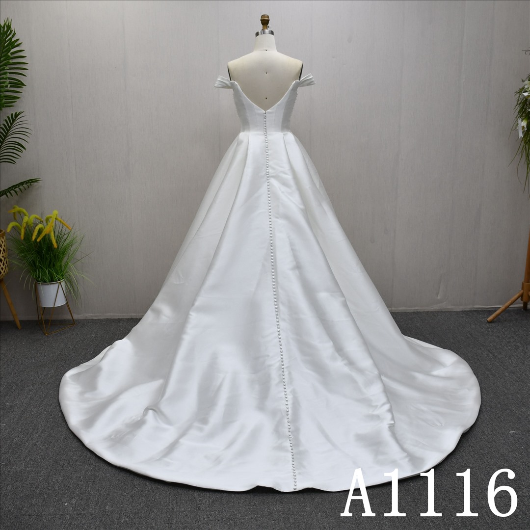 Guangzhou Bridal Dress Factory A-Line Sweetheart dress features  simple Beading
