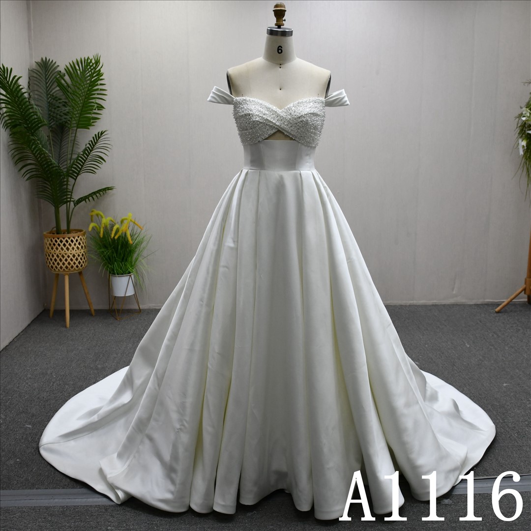 Guangzhou Bridal Dress Factory A-Line Sweetheart dress features  simple Beading