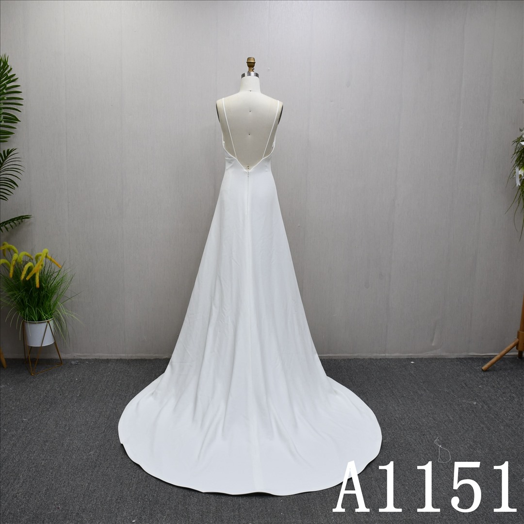 Guangzhou Bridal Dress Factory A-Line V-neckline dress features  simple