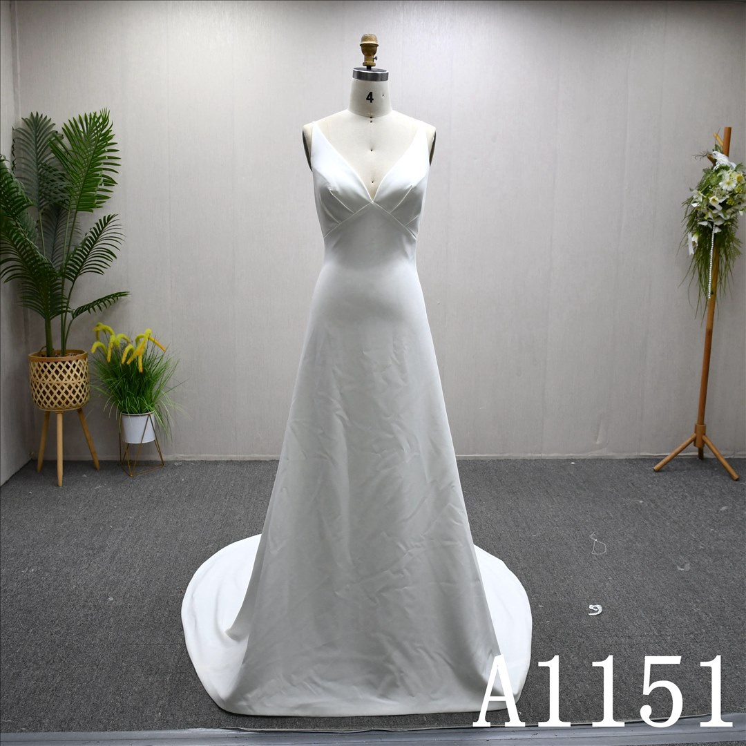 Guangzhou Bridal Dress Factory A-Line V-neckline dress features  simple