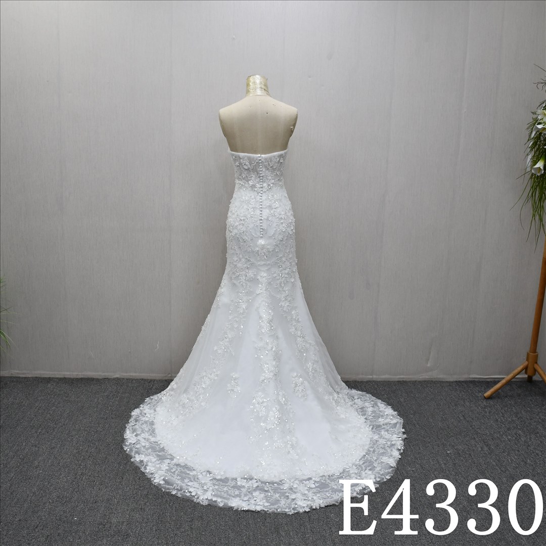 Guangzhou Bridal Dress Factory Mermaid Sweetheart dress features  simple  Beading
