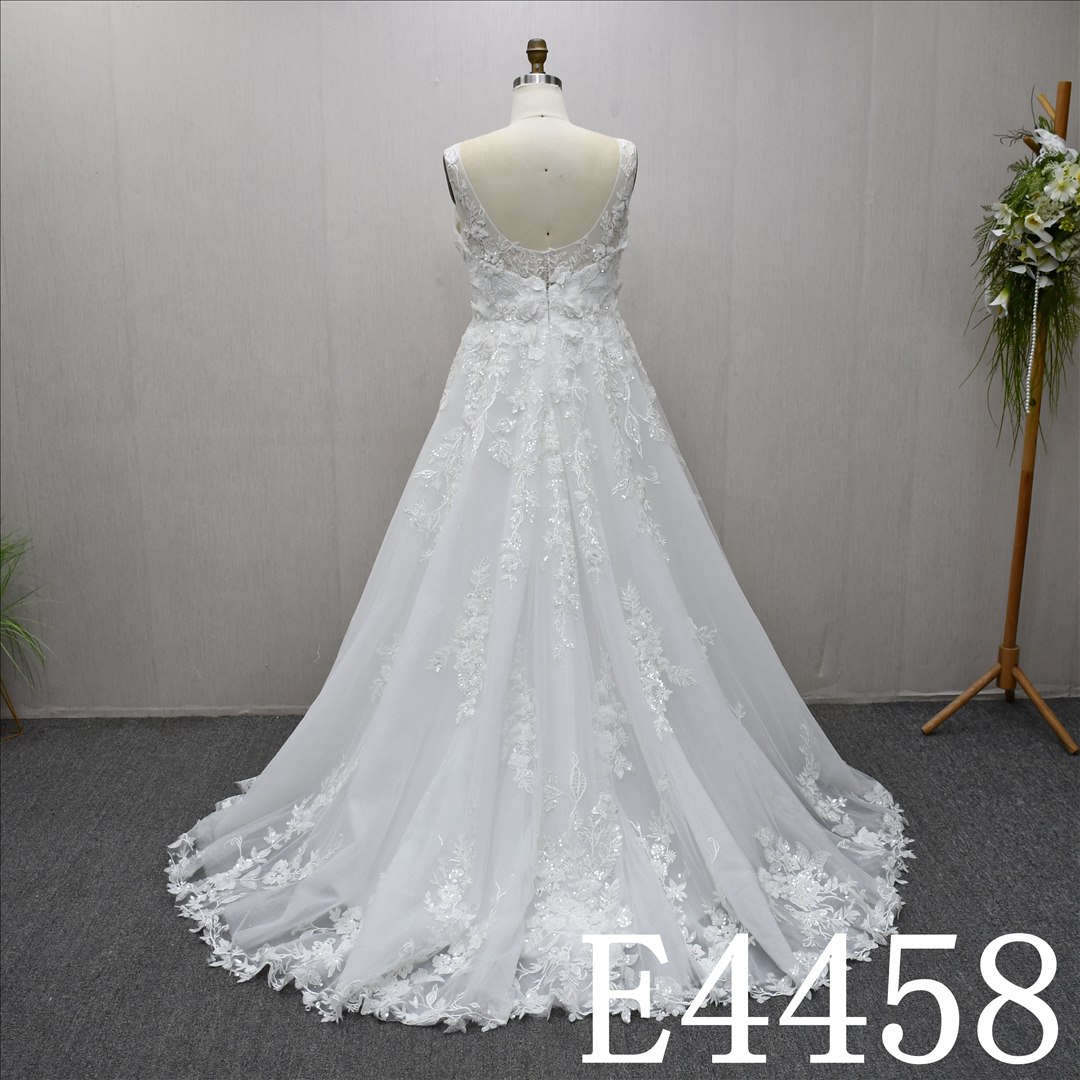 Bridal Dress Factory  V-Neckline A-Line dress features With  simple Design  Lace