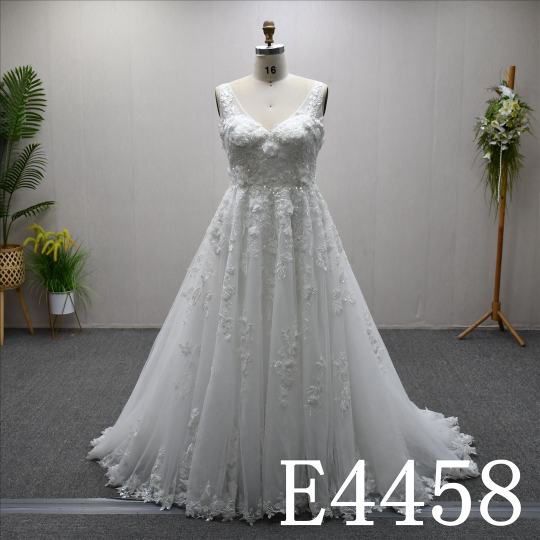 Bridal Dress Factory  V-Neckline A-Line dress features With  simple Design  Lace