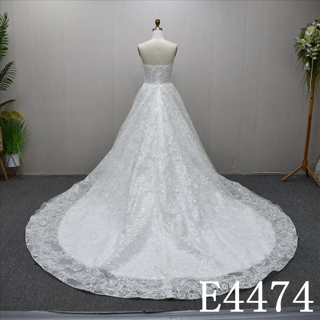 Bridal Dress Factory Satin Sweetheart A-line dress features With  simple Design