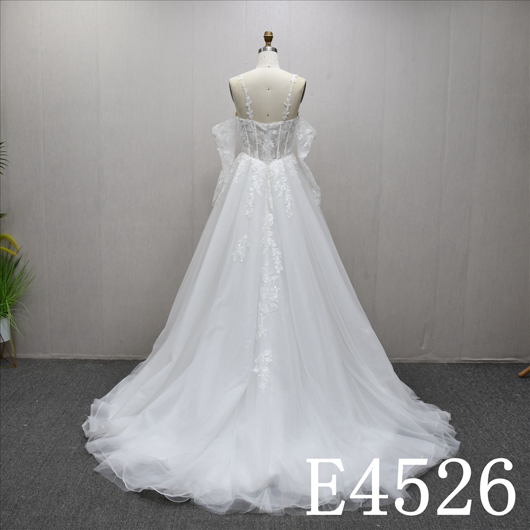 Bridal Dress Factory Satin Sweetheart A-line dress features With  simple Design