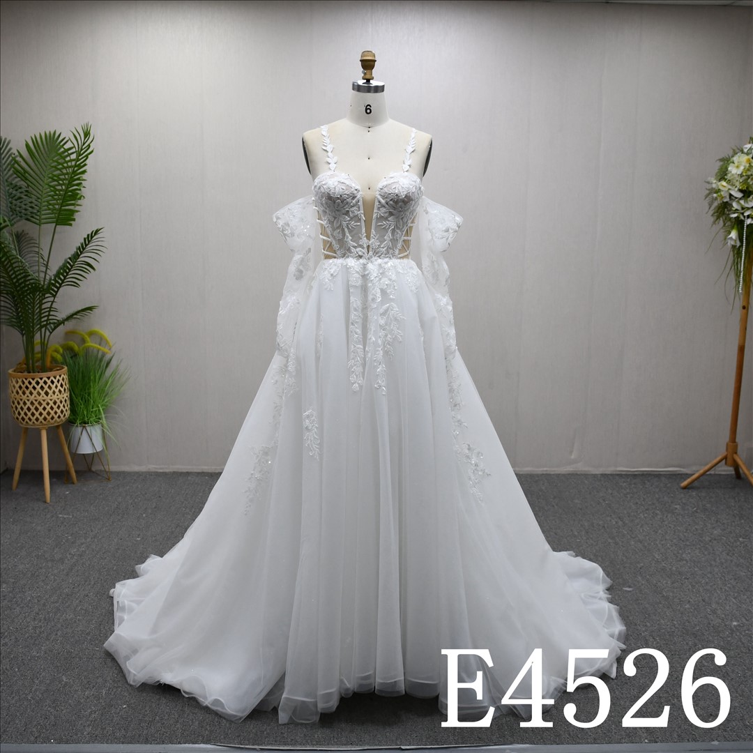 Bridal Dress Factory Satin Sweetheart A-line dress features With  simple Design