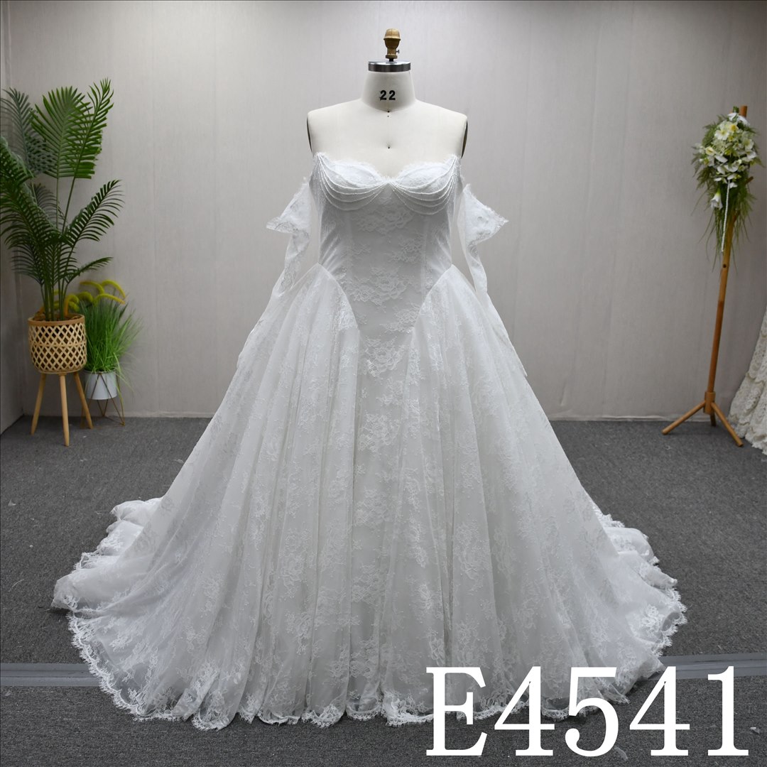 Bridal Dress Factory  Sweetheart A-line dress features With  simple Lace Flower
