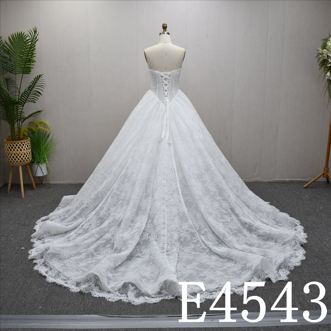 Bridal Dress Factory  Sweetheart A-line dress features With  simple Lace Flower