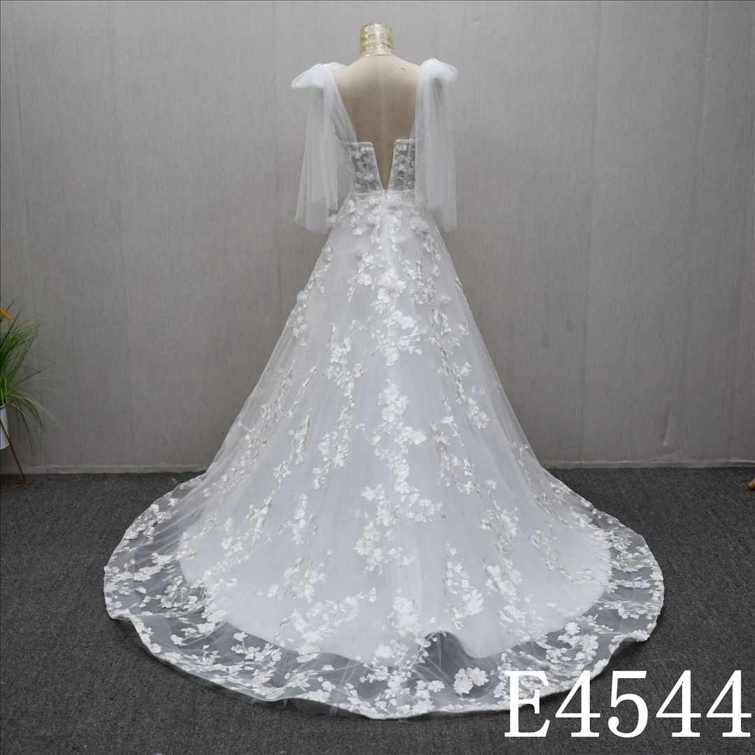 Bridal Dress Factory Stock Sweetheart A-line dress features With  simple Lace Flower