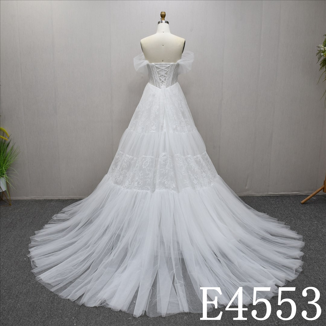 Bridal Dress Factory Stock Sweetheart A-line dress features With  chiffon