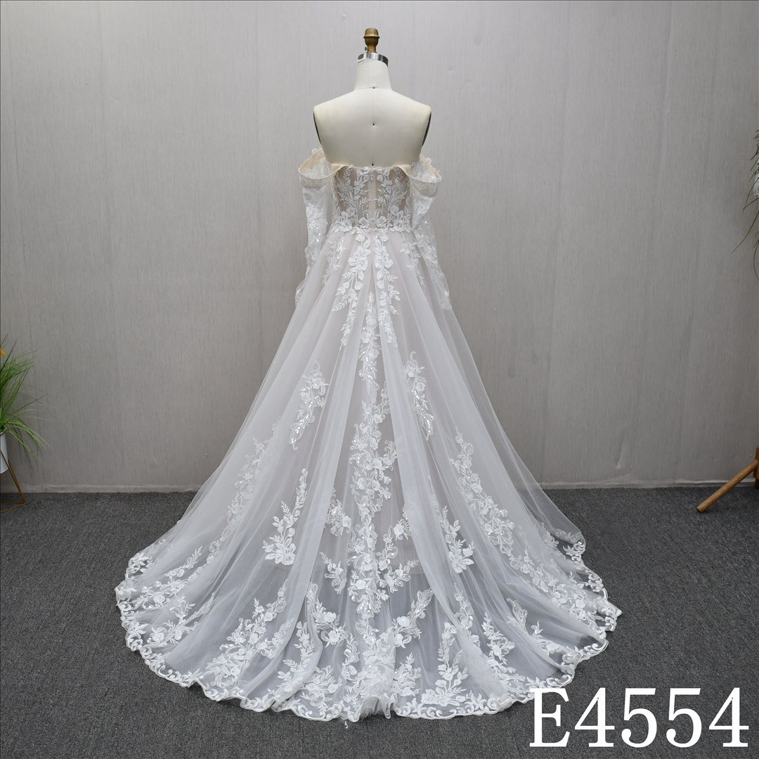 Bridal Dress Factory Stock Sweetheart A-line dress features With  chiffon