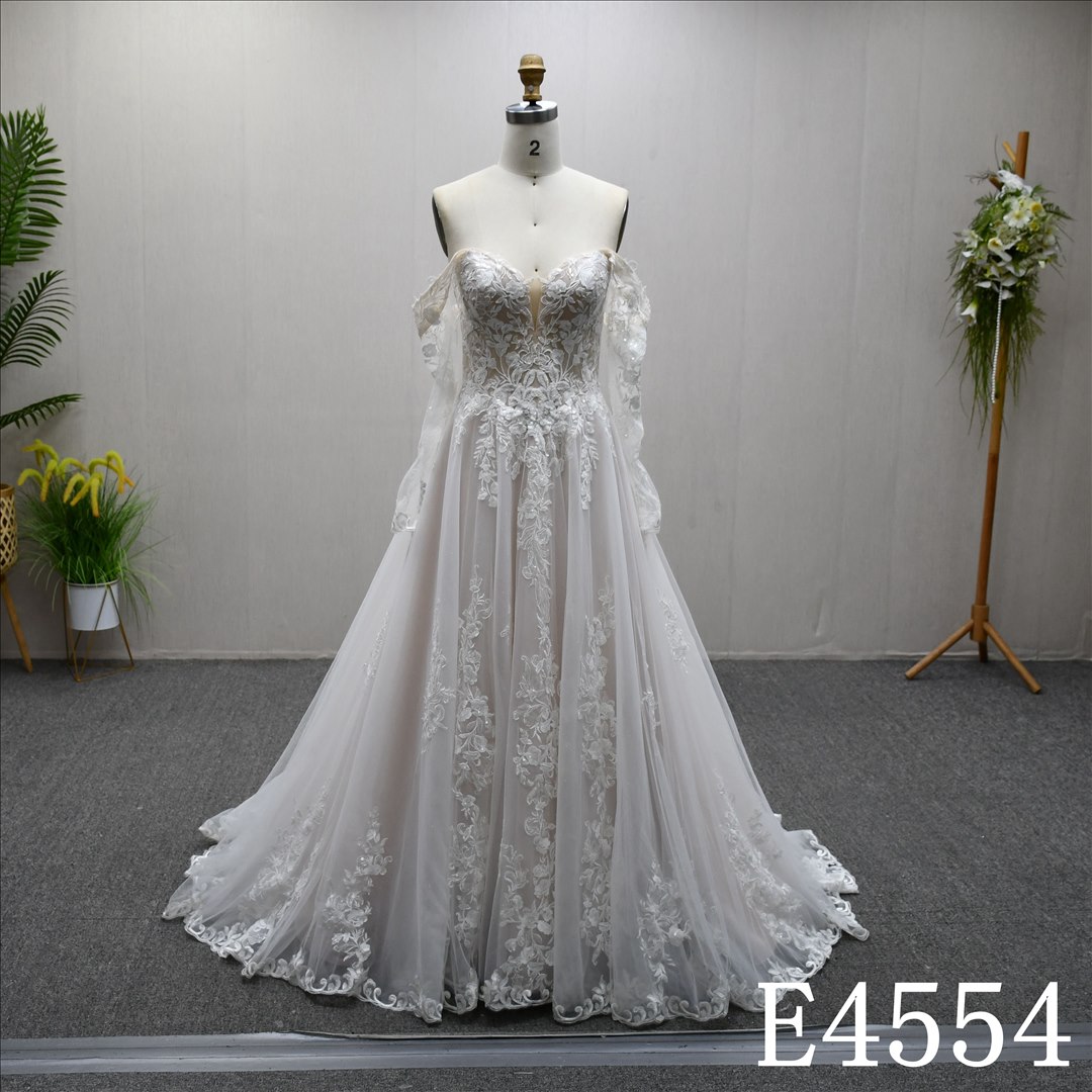 Bridal Dress Factory Stock Sweetheart A-line dress features With  chiffon