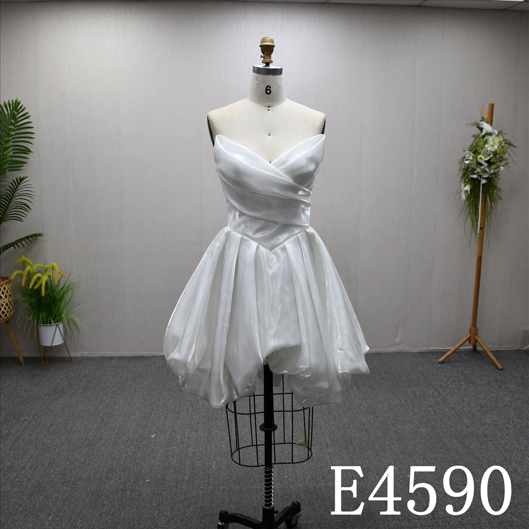 Bridal Dress Factory Stock Aline  V Neckline dress features With Design Detachable