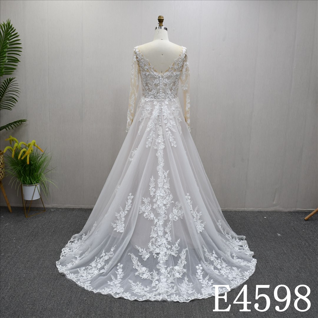 Bridal Dress Factory Stock Aline  Sweetheart Simple dress features With  Lace Flower