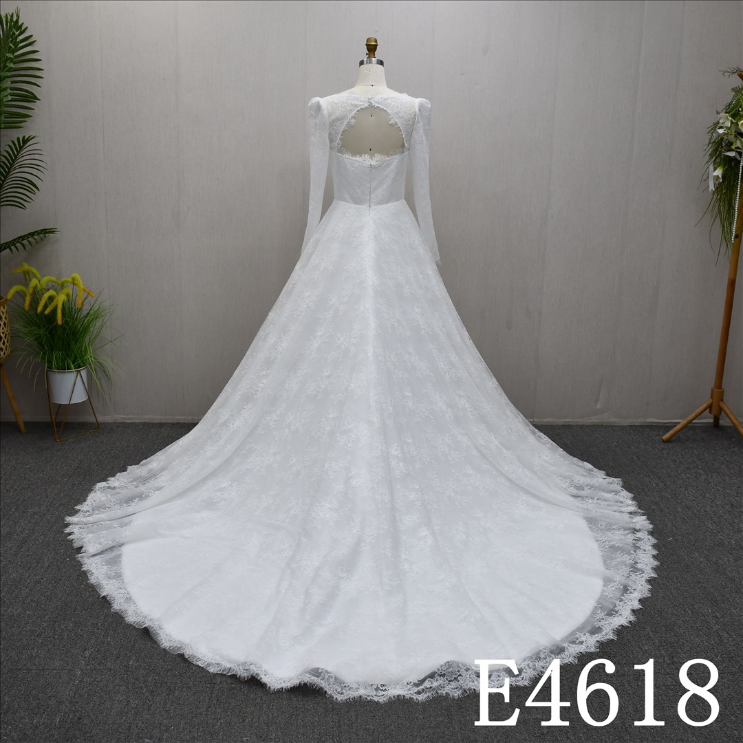 Bridal Dress Factory Stock Aline Sweetheart Simple dress features With  Lace Flower