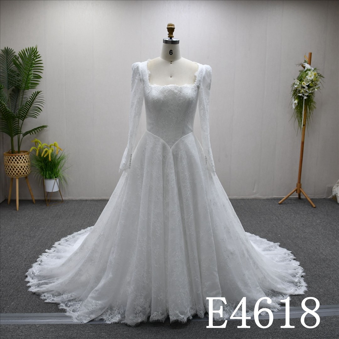 Bridal Dress Factory Stock Aline Sweetheart Simple dress features With  Lace Flower