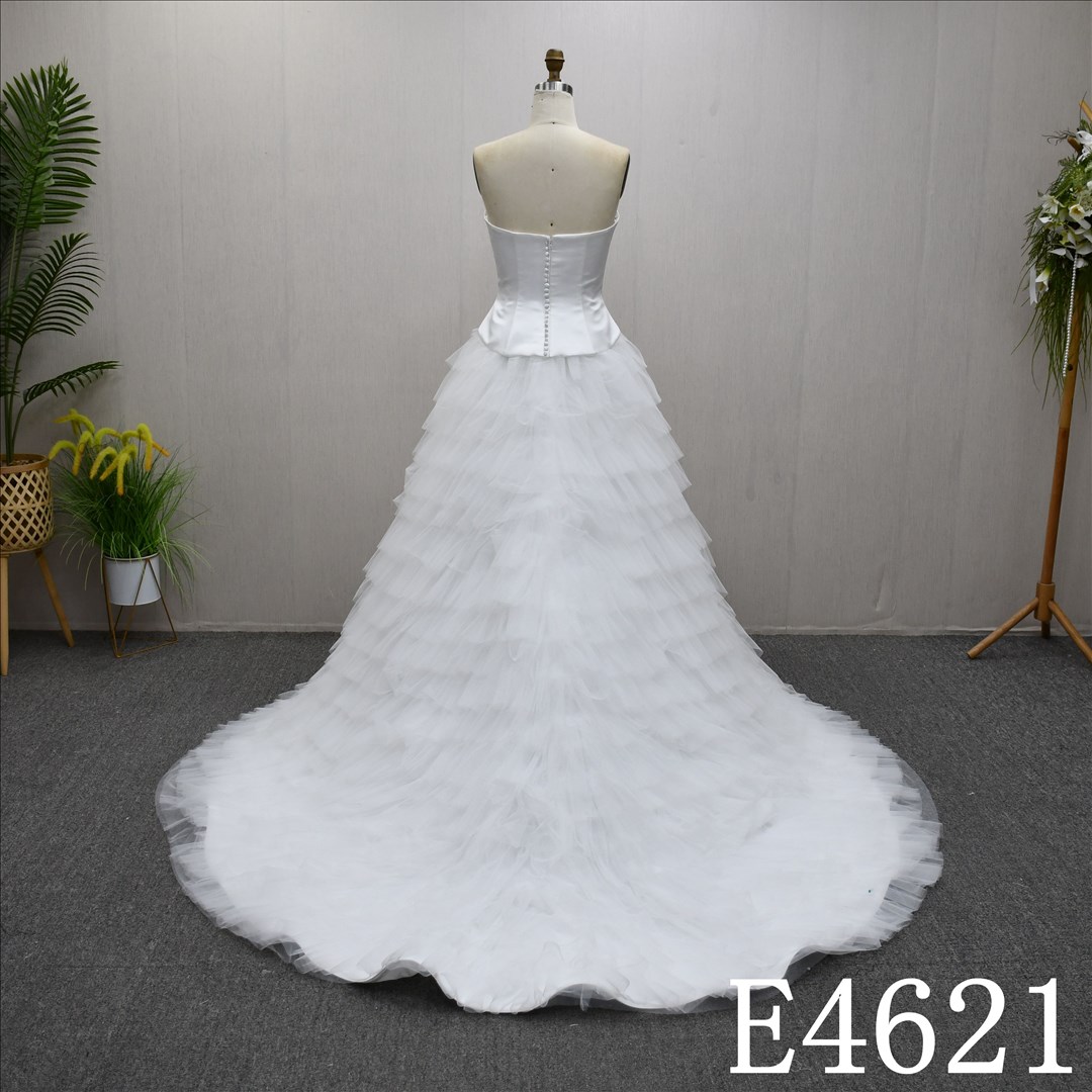 Bridal Dress Factory Stock Aline Boat Neck Simple dress features With  Lace Flower