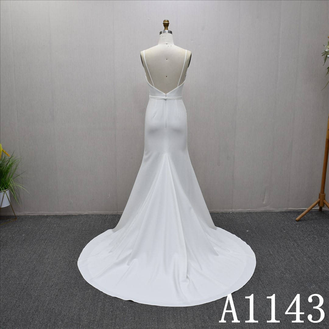 China Bridal Dress Factory  Aline V-neck Simple dress features