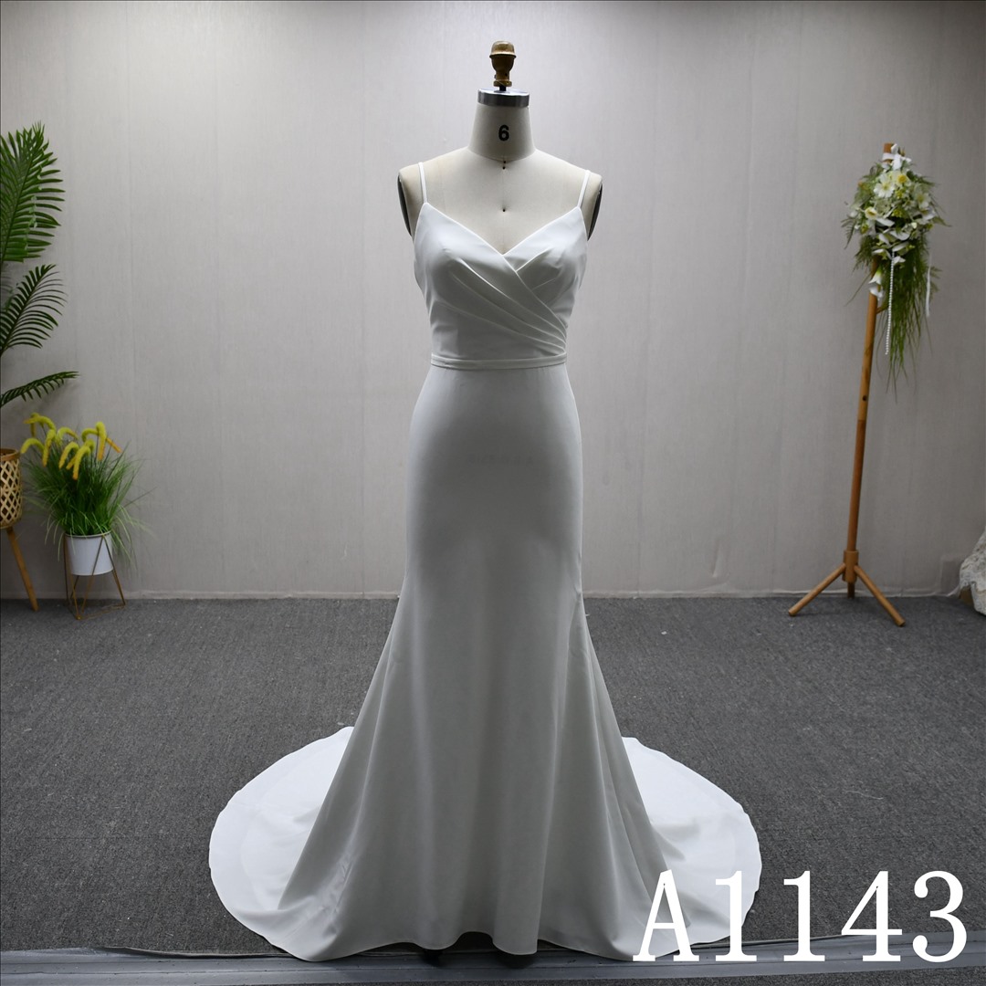 China Bridal Dress Factory  Aline V-neck Simple dress features