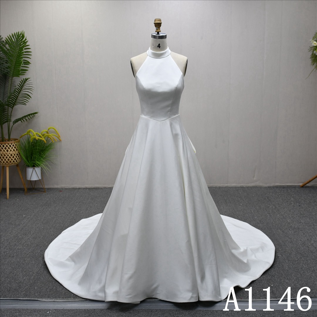 Bridal Dress Factory  Aline Halter strap Simple dress features