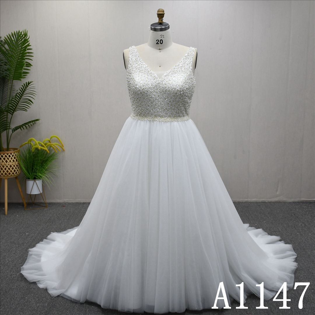 Bridal Dress Factory  Aline VV-neck Simple dress features Beading