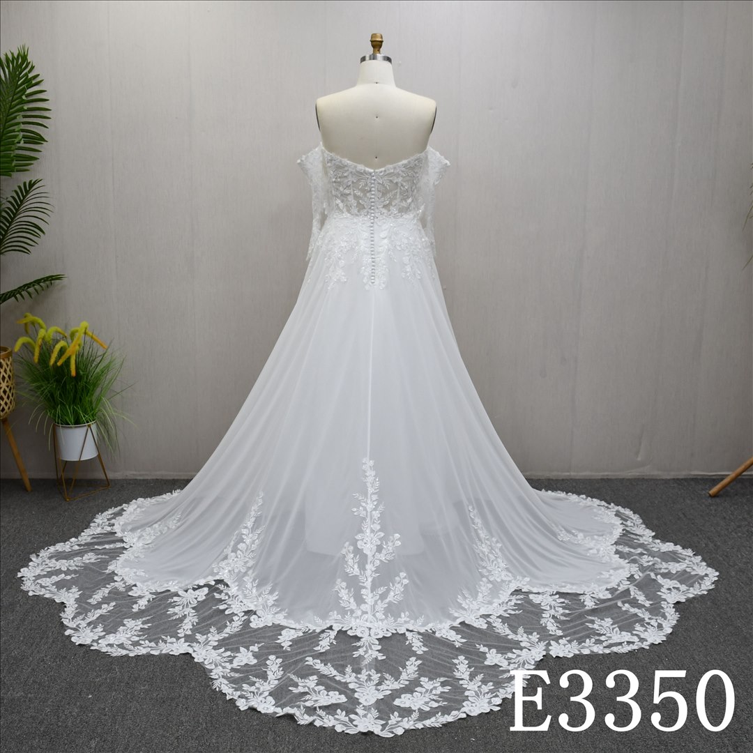 Bridal Dress Factory  A-lined V-neck  Simple dress features