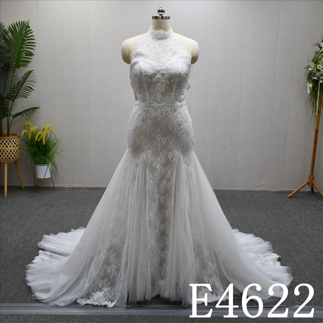 Bridal Dress Factory  A-lined Halter strap  Simple dress features Lace