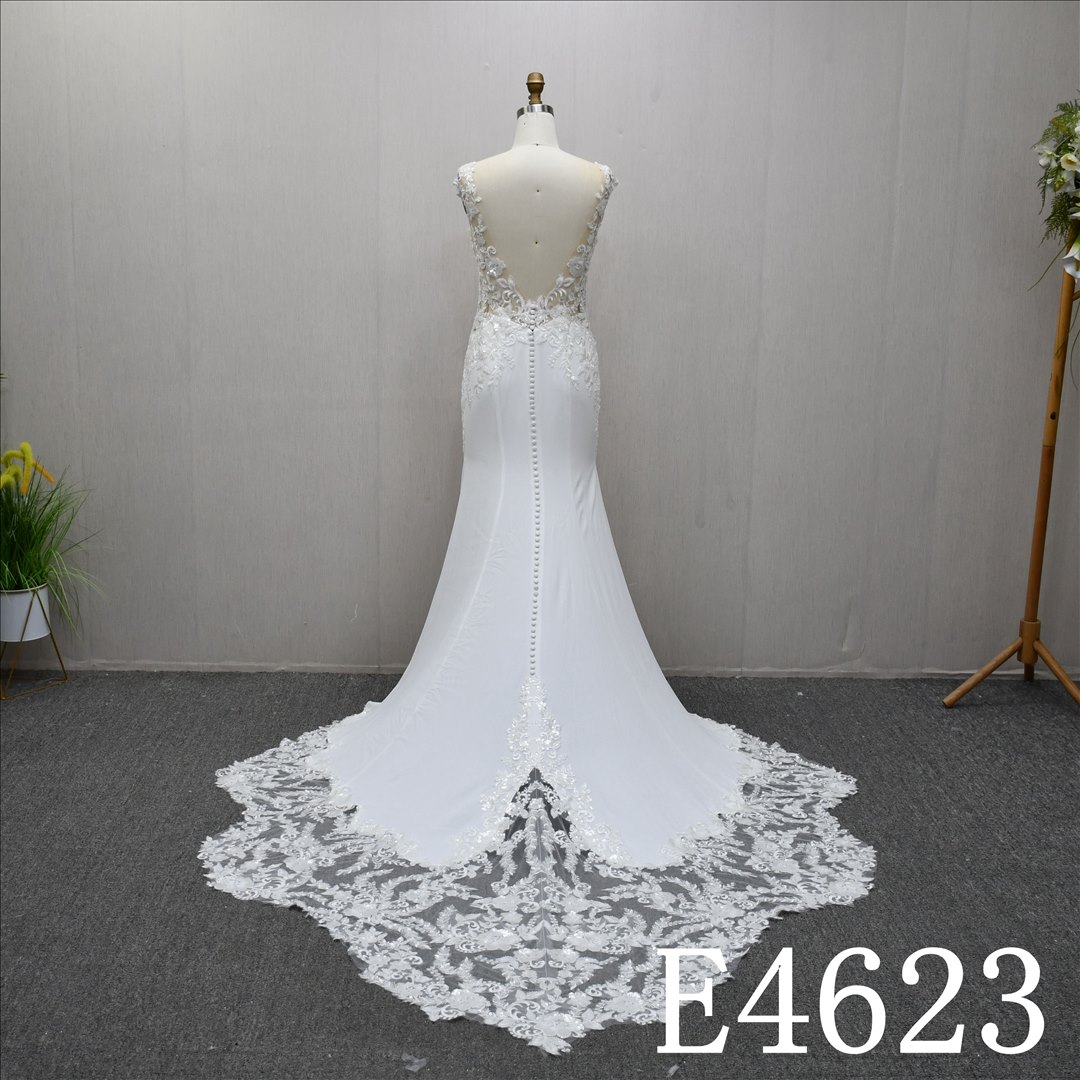 Bridal Dress Factory  A-lined V-neck Simple dress features Lace