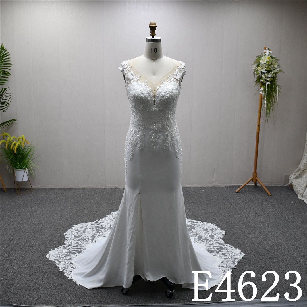 Bridal Dress Factory  A-lined V-neck Simple dress features Lace