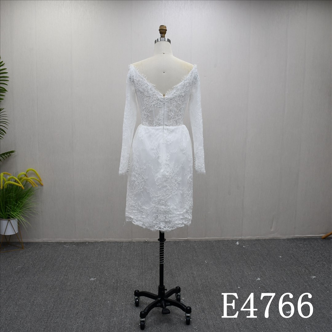 Bridal Dress Factory  A-lined  V-neck Simple dress features Lace
