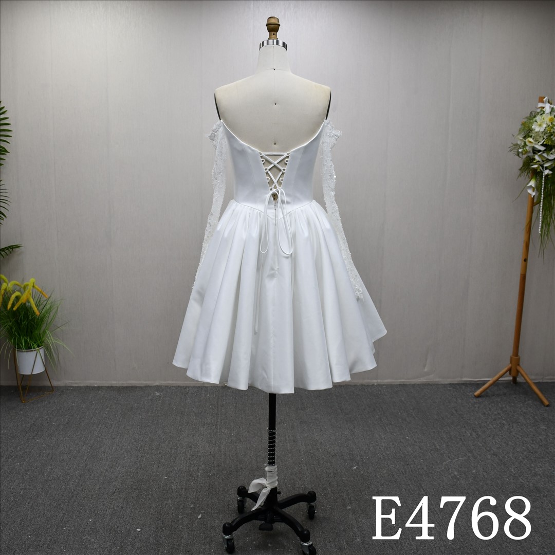 Bridal Dress Factory  A-lined  V-neck   Simple dress features Lace