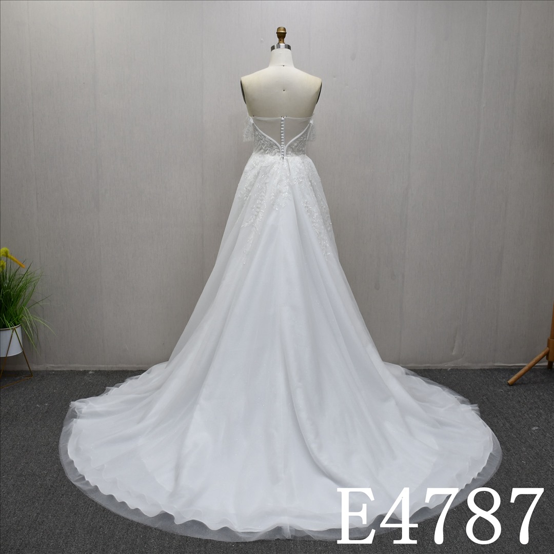 Bridal Dress Factory  A-lined  Sweetheart neckline   Simple dress features lace