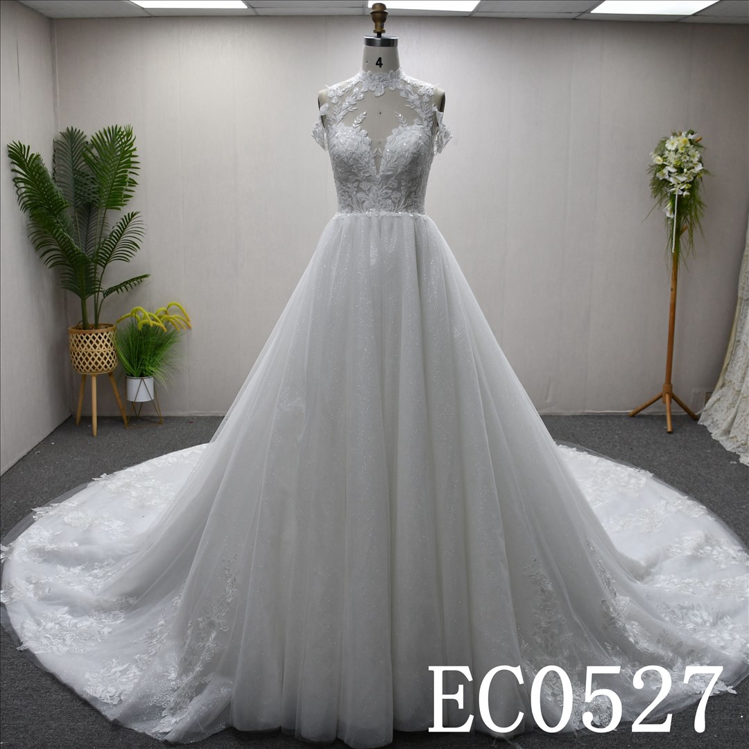 Bridal Dress Factory  A-lined V-neck   Simple dress features
