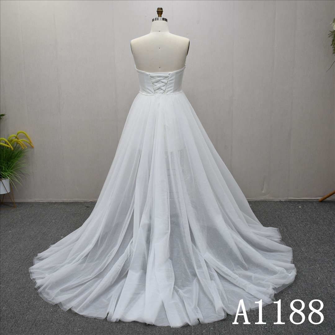 Guangzhou Bridal Gown Factory Two In One Bridal Gown Bling Bling Bridal dress