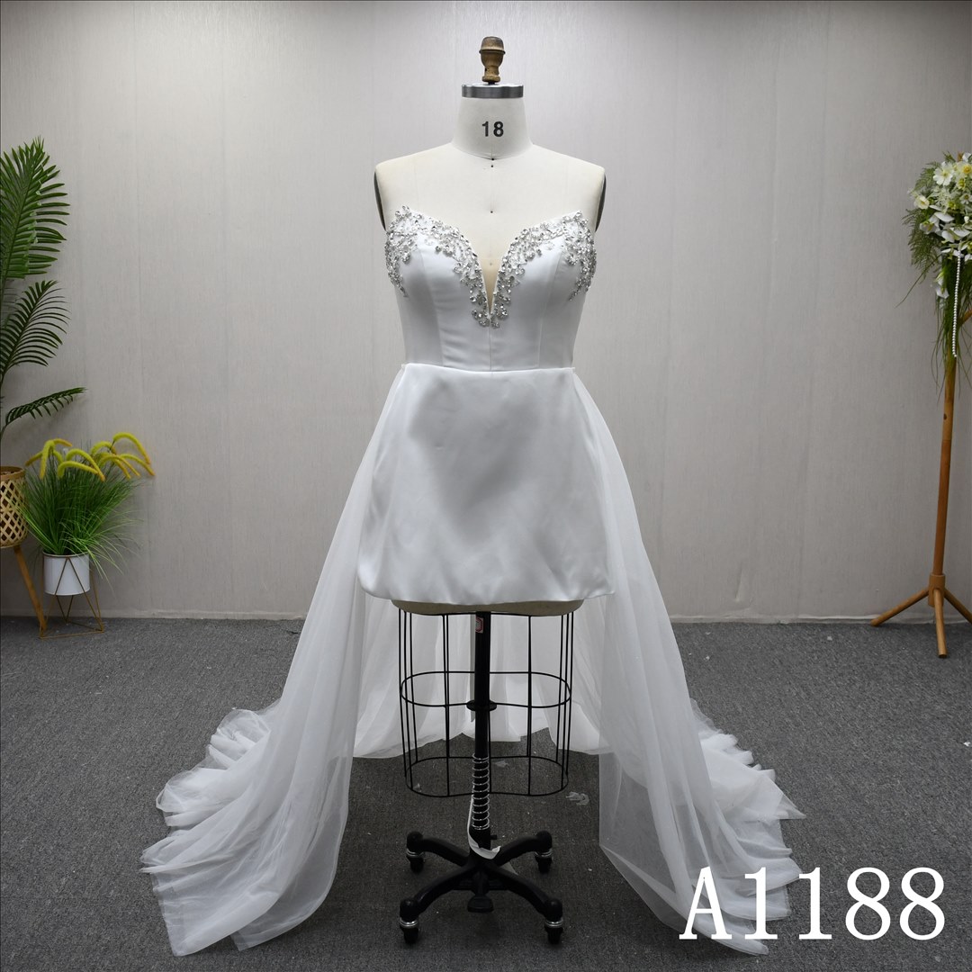 Guangzhou Bridal Gown Factory Two In One Bridal Gown Bling Bling Bridal dress