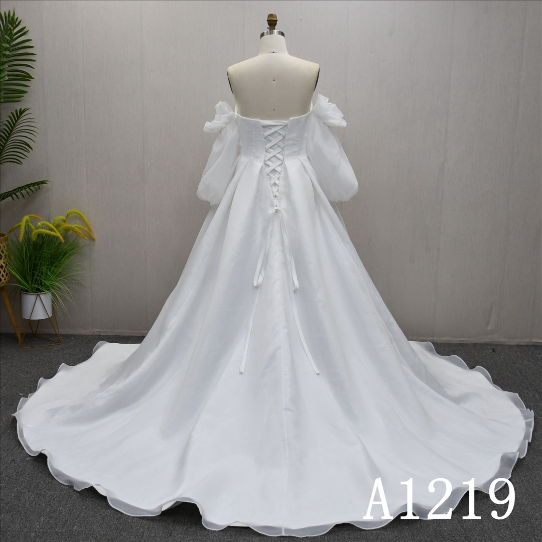 Guangzhou Bridal Gown Factory Organza Bridal Dress Slit Skirt Women Dress