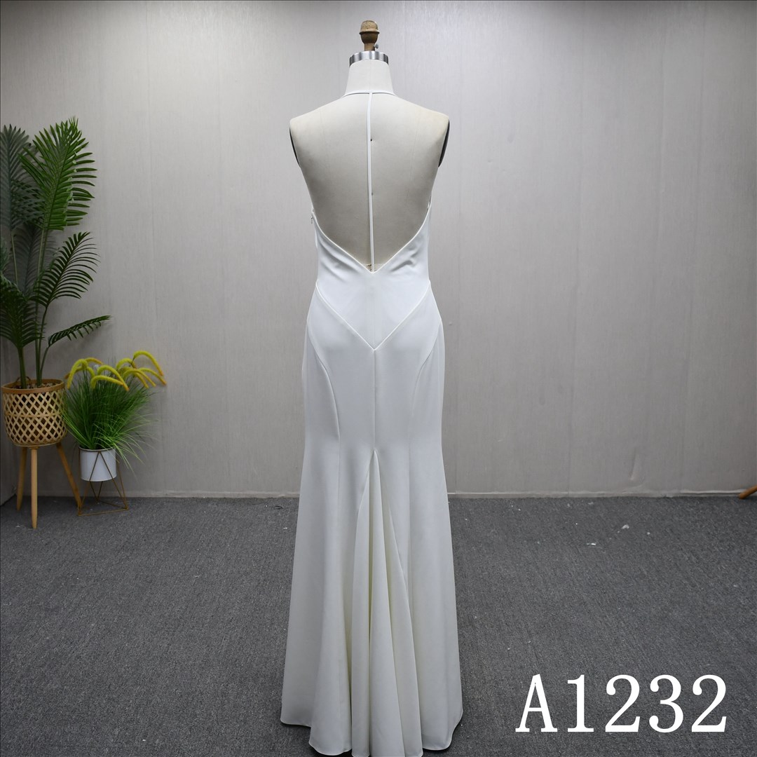 Guangzhou Bridal Gown Factory Soft Satin Bridal Dress A Line Women Dress