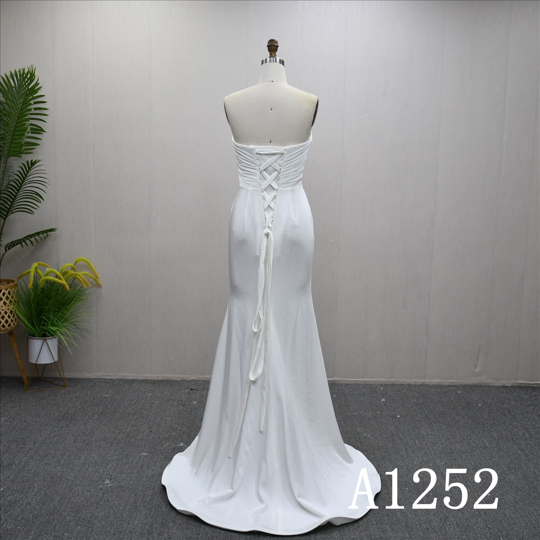 Guangzhou Bridal Gown Factory Fashionable Design Satin Bridal Dress Mermaid Women Dress