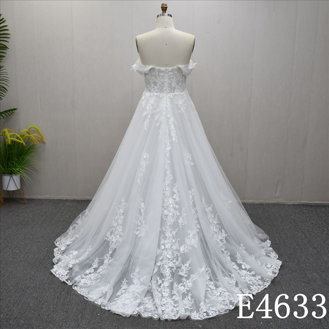 Guangzhou Bridal Gown Factory Fashionable Design Satin Bridal Dress A Line Women Dress