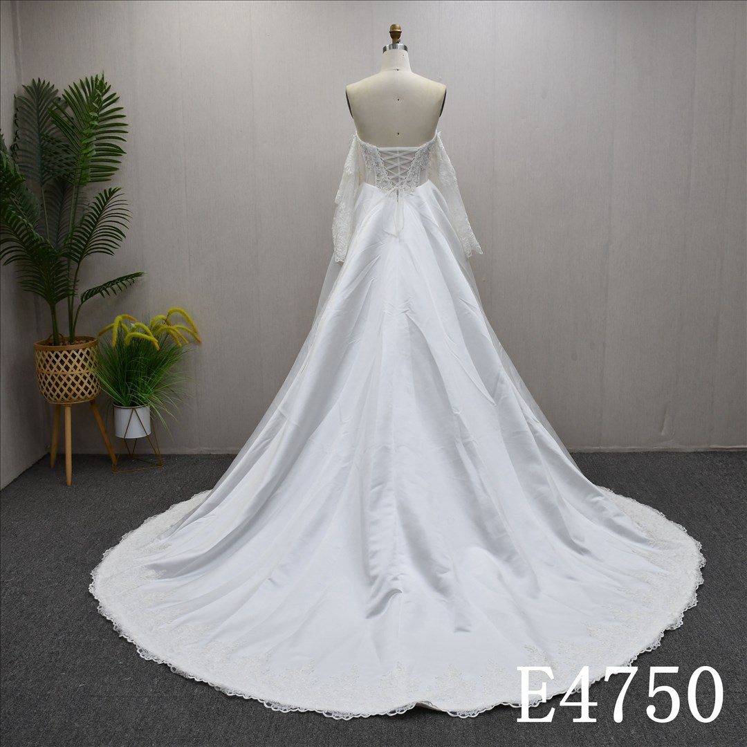 Guangzhou Bridal Gown Factory Fashionable Design Satin Bridal Dress A Line Women Dress